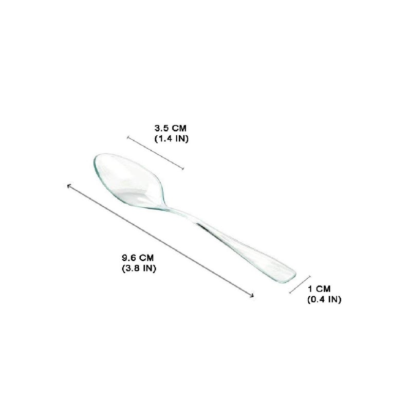 LSR LORESO Loreso Plastic 50CT Mini Clear Dessert Spoons For Miniature Dessert Cups, Tasting Party, Sampling, Ice Cream, Small Catering Supplies - Reusable BPA Free Pack of 50 - Image 4